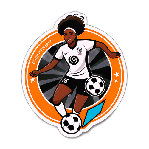 Adesivo do Corinthians Feminino com Jogadora em Movimento