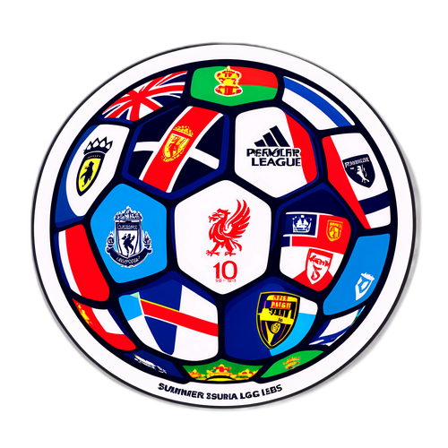 Sticker artistic cu minge de fotbal și logo-ul Premier League Summer Series