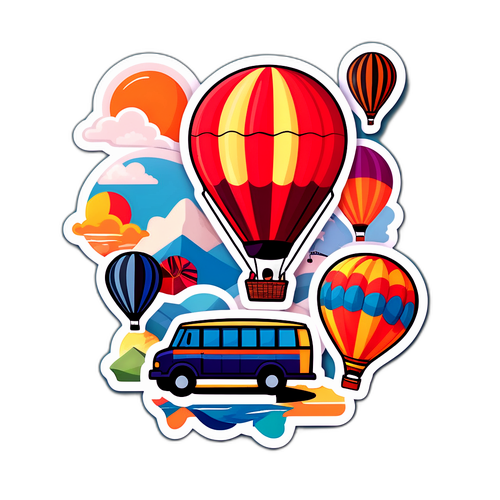 Adventure Awaits: Travel Transportation Sticker