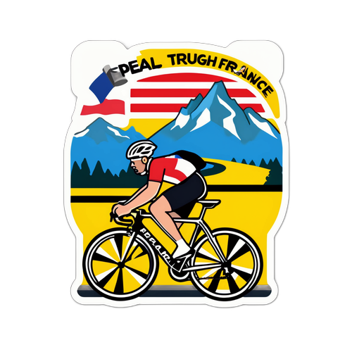 Livlig klistermærke inspireret af Tour de France