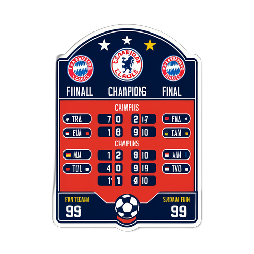 Retro-sticker med poengtavle for Champions League-finalen