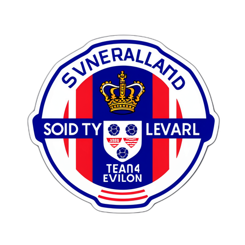 Autocolant sportiv cu fotbal pentru rivalitatea Sunderland și Everton