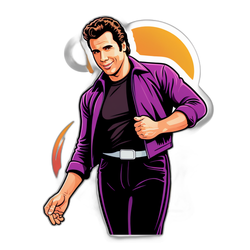 Sticker Estilizado de John Travolta em 'Grease'
