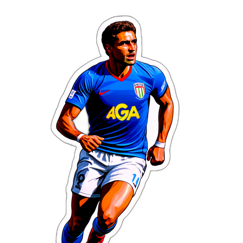 Sticker cu Horatiu Potra în acțiune pe teren
