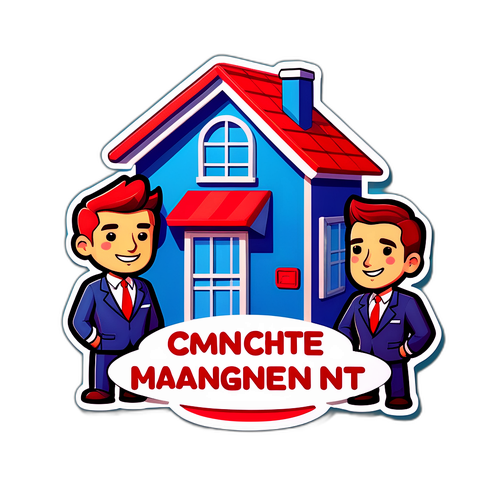 物业管理公司的漫画风格贴纸