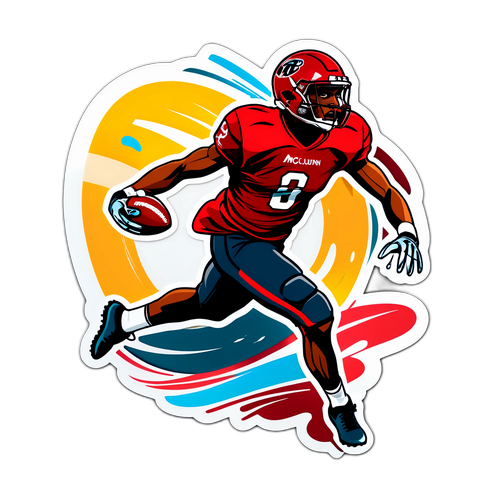 Dynamic Football Catch Sticker