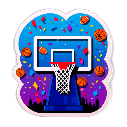 Basketbol na Hoop na may Scoreboard at Pagsasaya