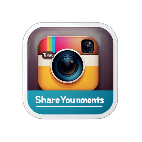 สติกเกอร์ไอคอนอินสตาแกรมพร้อมข้อความ "แชร์ช่วงเวลาของคุณ"