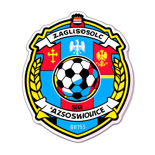 Wibracyjny sticker piłkarski świętujący bogatą historię Zagłębia Sosnowiec