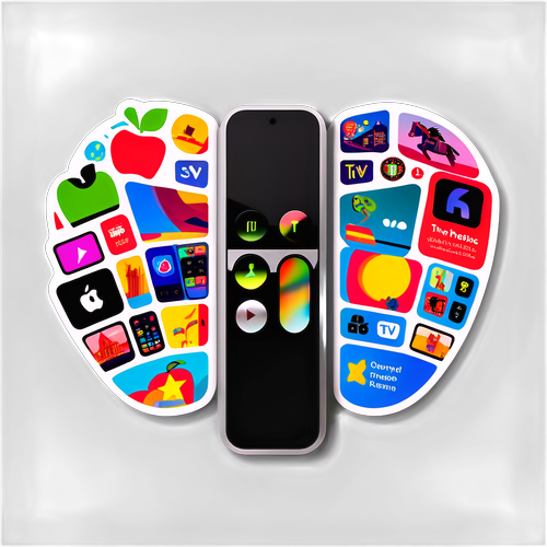 Ilustración llamativa de un control remoto de Apple TV