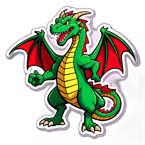 Wrexham Drage Mascot i Cartoon-Stil