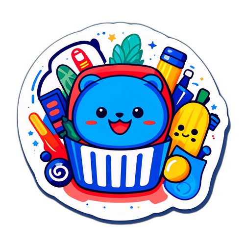 ゲンキの青いロゴと楽しいショッピングアイテム