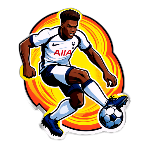 Ένας φIERος παίκτης της Τότεναμ επιτίθεται με μπάλα ποδοσφαίρου