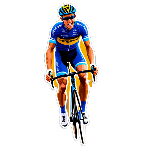 Raak Geïnspireerd! Remco Evenepoel's Actie Sticker - ‘Champions Rise!’