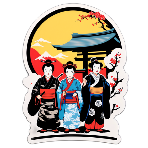 伝説的な俳優のシルエットと歌舞伎座の背景