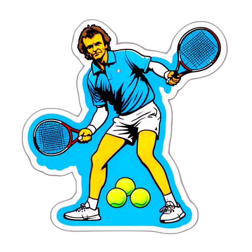 Föreställning av Mats Wilander i tennisställning