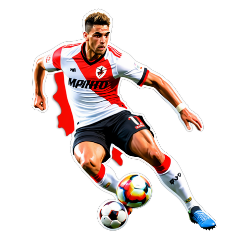 Sticker cu un jucător de la Rayo Vallecano făcând o pasă perfectă