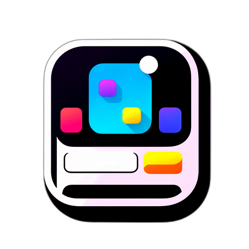 Минималистичный значок iOS с яркими акцентами