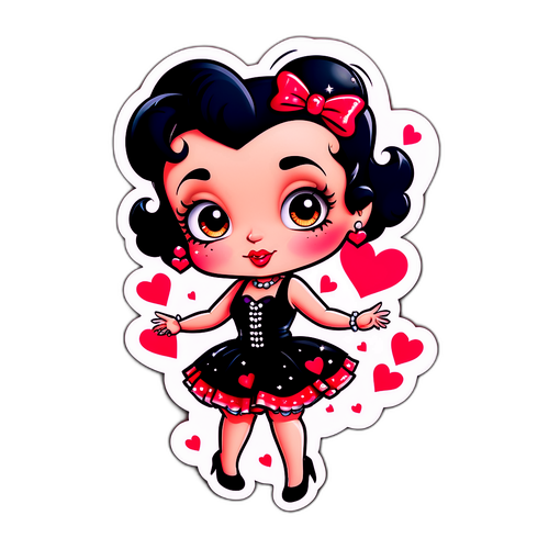 Charming Betty Boop Night Out Sticker