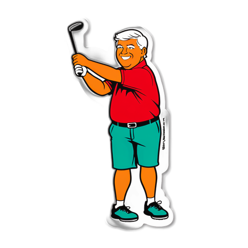 Cartoonish Golf Swing Sticker
