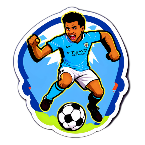An actiongeladenes Sticker von Man City