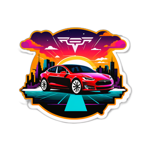 Futuristinen Tesla-tarra