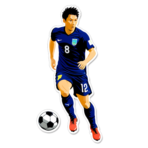 柿谷曜一朗のサッカー技術を強調したダイナミックなステッカー