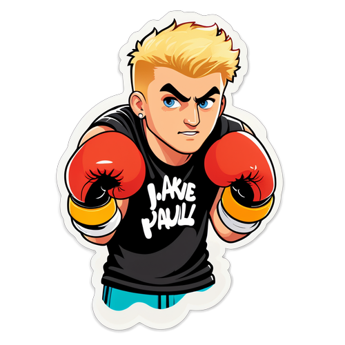 Jake Paul em Ação: O Adesivo de Boxe que Vai Explodir Seu Estilo!