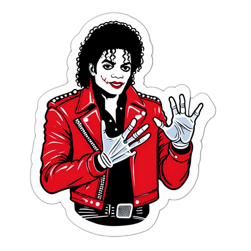 Adesivo in stile retrò di Michael Jackson