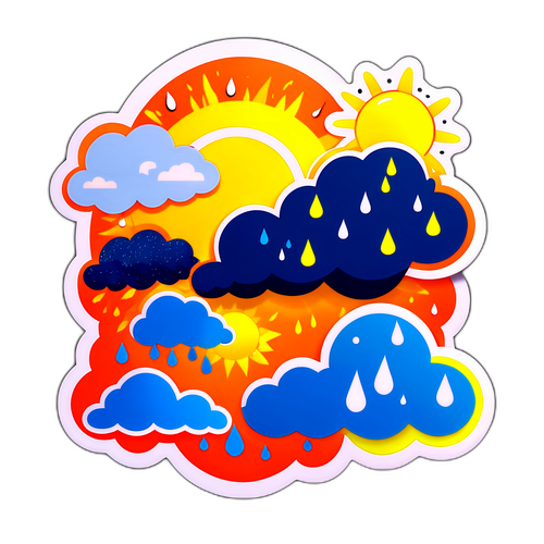 Stiker Cuaca Ramalan yang Ceria