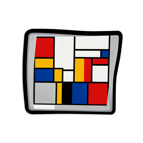 Verbluffende Mondrian Sport Sticker: Kunst en Atletiek Samengekomen!