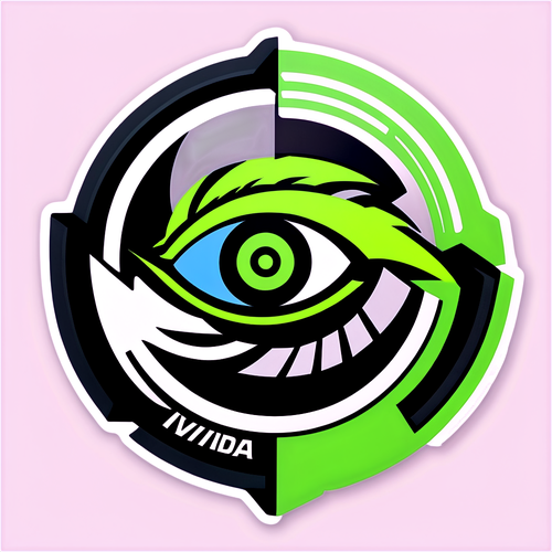 Nvidia Logosu ve Grafiklerle Tasarlanmış Sticker