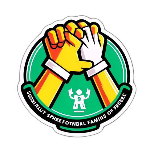 Design de um adesivo celebrando o espírito esportivo entre os fãs de futebol