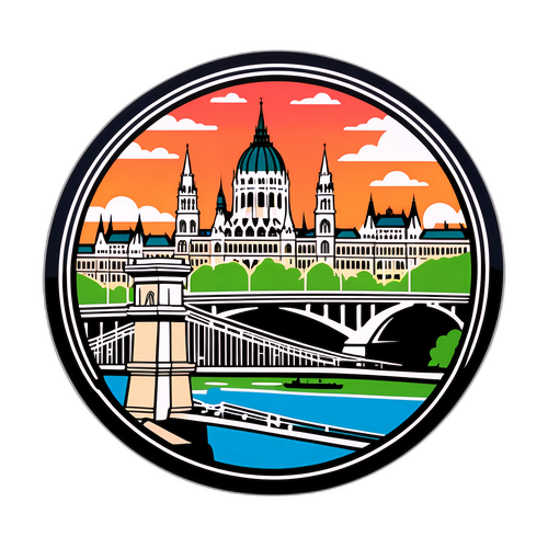 Budapesti látkép - Lánchíd és parlament