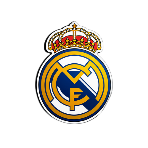 Real Madrid Logo mit stilvollen Gold- und Silberelementen