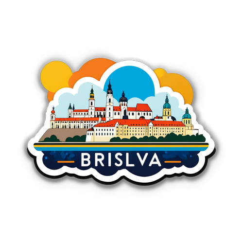 Oplev Bratislava: En Farverig Sticker med Byens Bedste Landmarker!