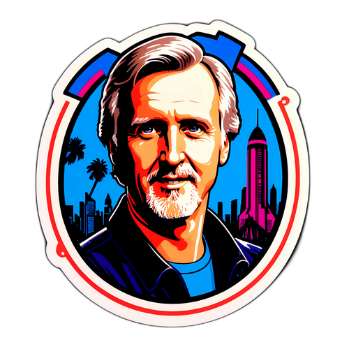 Autocolant retro cu James Cameron
