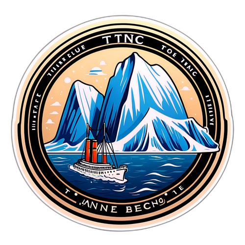 Whimsical Iceberg and Titanic Sticker