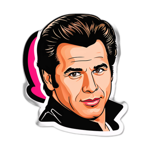 Sticker med John Travolta fra 'Grease'