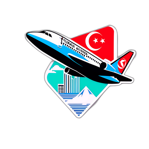 Türk Hava Yolları Uçak Kağıt Uçak Sticker'ı
