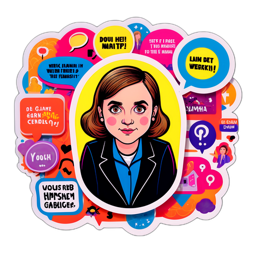 Playful Cartoon of Lena Dunham