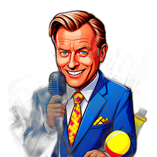 Karikatur av Harald Rønneberg som spillprogramvert