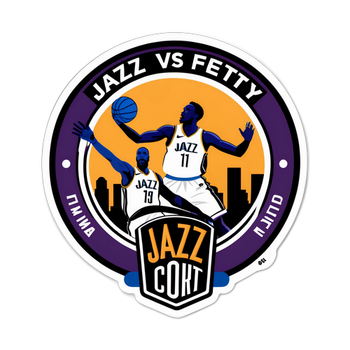 Jazz vs Nets Basketball Game Sticker