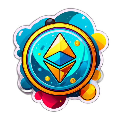 Sticker symbolisant l'essor des crypto-monnaies