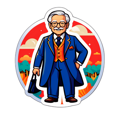 中年与老年商务人士的时尚插图