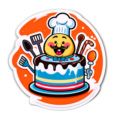 Autocolant cu tort artistic și echipa MasterChef