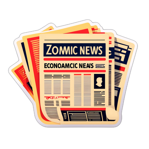 懷舊風格的經濟報紙貼紙