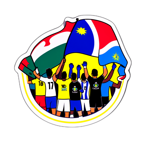 Sticker ilustrativo del partido clásico entre Fortaleza y Once Caldas