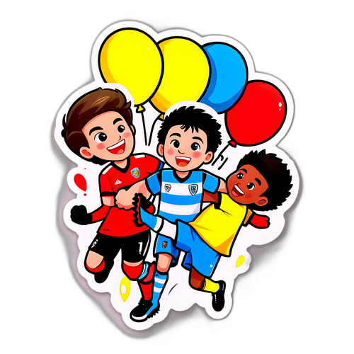 Sticker van een cartoon van een pro-league wedstrijd