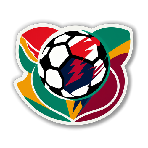 Ein dynamisches Fußballmotiv mit den Logos von Augsburg und RB Leipzig